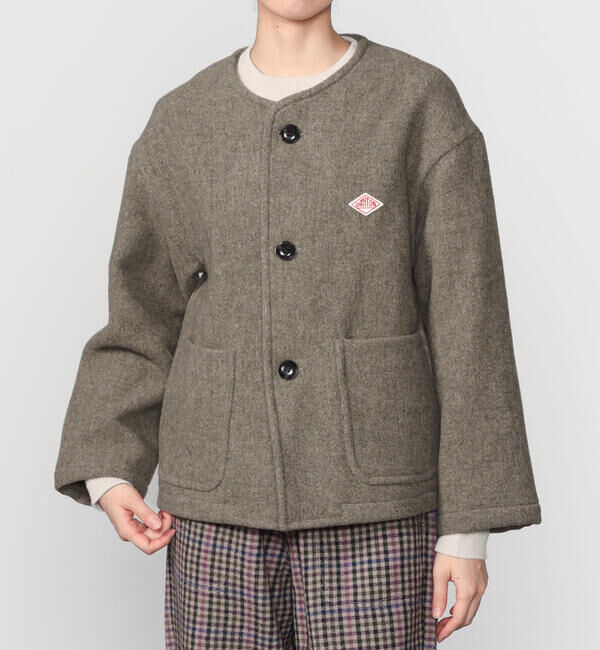 【ビショップ/Bshop】 DANTON | ウールライトパイル カラーレスジャケット WOMEN