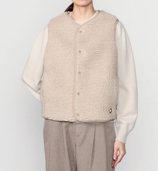 【ビショップ/Bshop】 ORCIVAL | ボアフリース ノーカラーベスト WOMEN