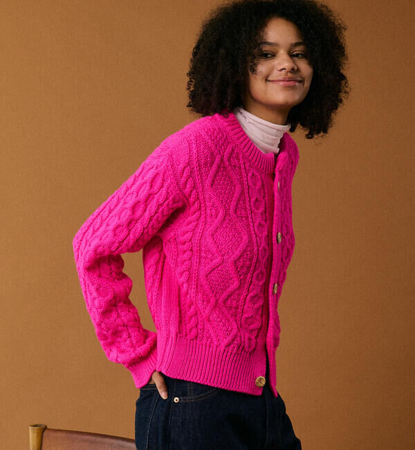 【ビショップ/Bshop】 James Charlotte | ウール アランニットカーディガン WOMEN