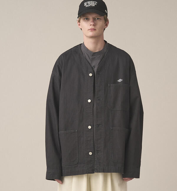 メンズファッションなら|【ビショップ/Bshop】 DANTON | ドリル カラーレスジャケット MEN