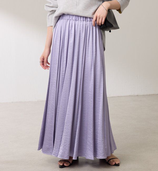 【コラージュ　ガリャルダガランテ/COLLAGE GALLARDAGALANTE】 シルキーサテンフレアスカート