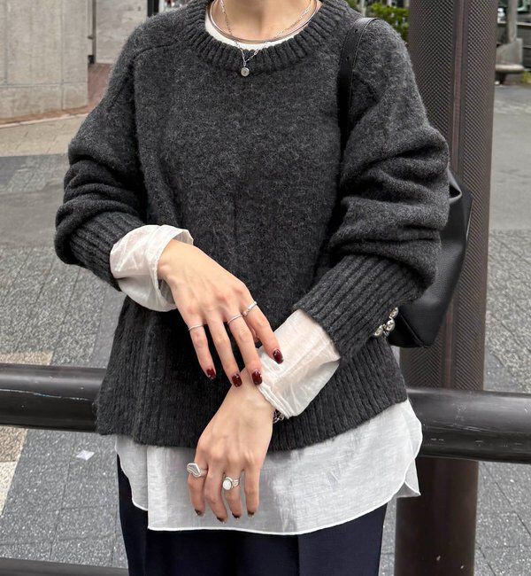 コットンシルクカノコ クルーネックワンピース（GALERIE VIE）｜ルミネ