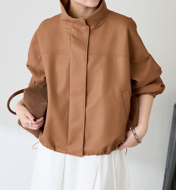 【コラージュ　ガリャルダガランテ/COLLAGE GALLARDAGALANTE】 レザータッチ刺繍入りスタンドブルゾン