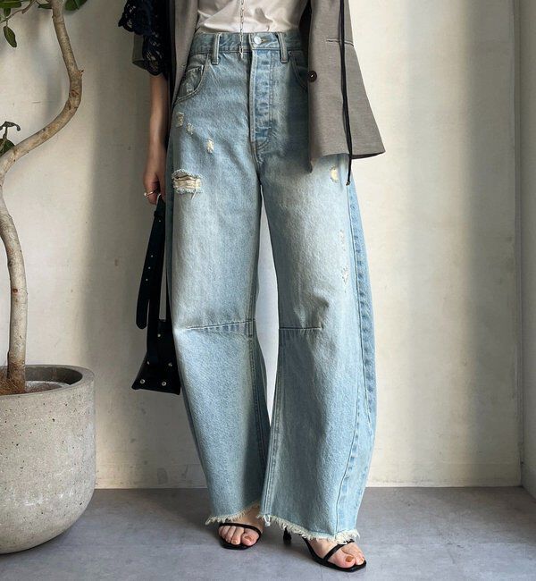 モテ系メンズファッション|【ドゥドゥ/DOUDOU】 【ベストセラーアイテム】ダメージカーブデニム