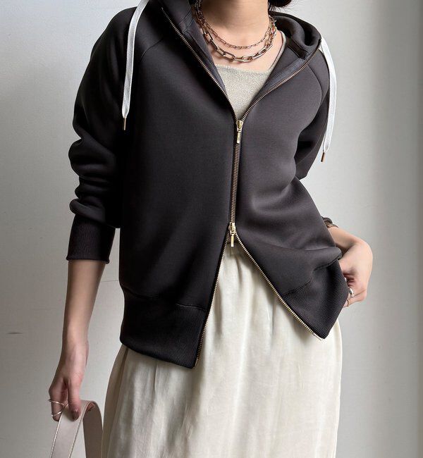 【ドゥドゥ/DOUDOU】 プラムダンボールジップフーディー