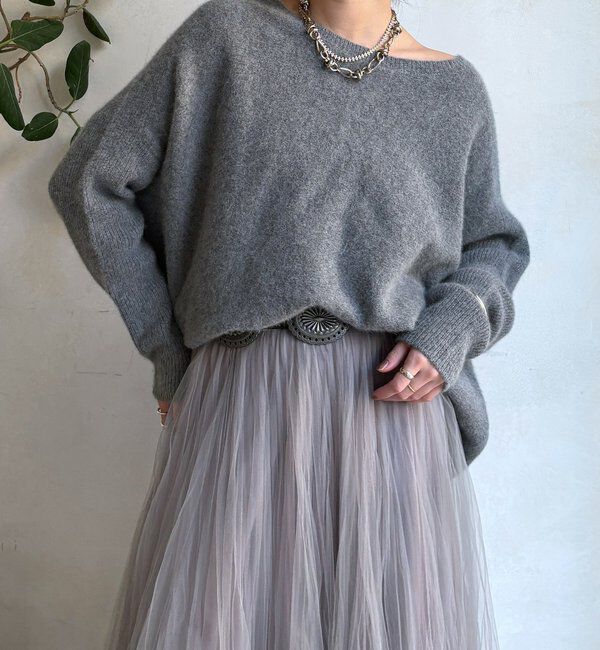 【ドゥドゥ/DOUDOU】 ファーウールポンチョプルオーバー