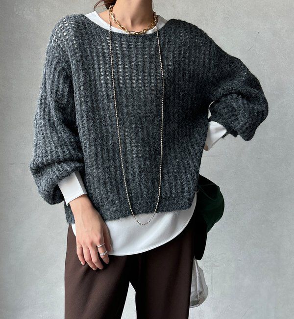 【ドゥドゥ/DOUDOU】 【WEB限定】メッシュニットプルオーバー＋インナーセット