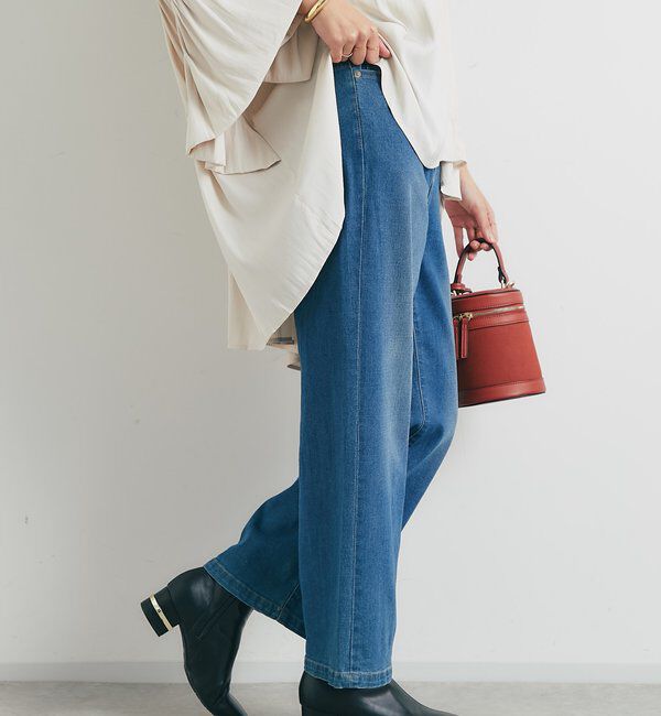 【アンディコール/un dix cors】 《美シルエットが叶う・3サイズ》リラックスセミワイドデニム