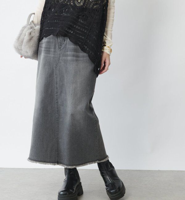 【アンディコール/un dix cors】 《低身長サイズ追加・オールシーズン着まわせる》デニムタイトスカート