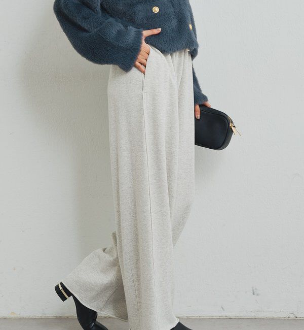 【アンディコール/un dix cors】 《大人なこなれ感》コットン裏毛イージーパンツ