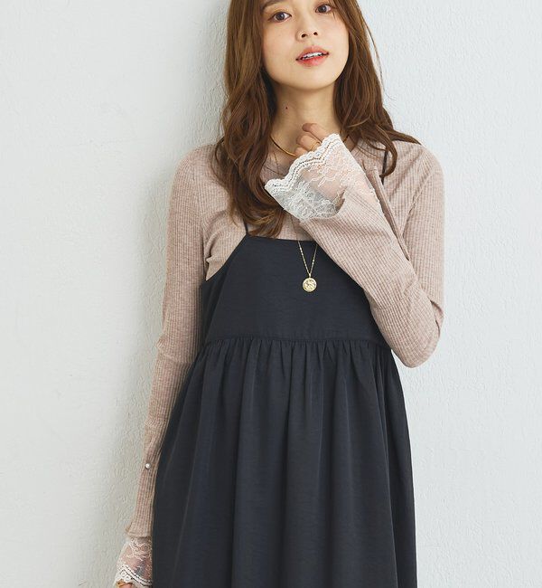 モテ系メンズファッション|【アンディコール/un dix cors】 《さりげなく大人可愛い》ラメ入り袖口レースカットソー