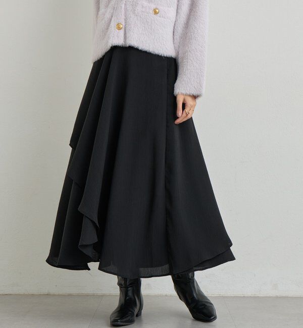 【アンディコール/un dix cors】 《華やかなムードに》アシメぺブラムスカート