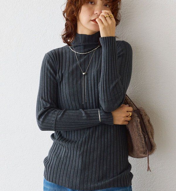 【リヴドロワ/RIVE DROITE】 【新色追加・リバイバル】シルクカシミヤリブニット