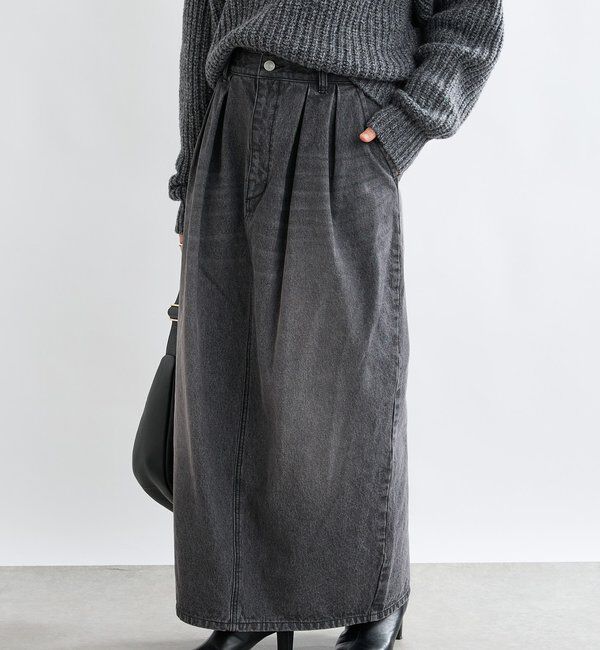 【リヴドロワ/RIVE DROITE】 【MONN.:.(モン)】タックコクーンマキシスカート