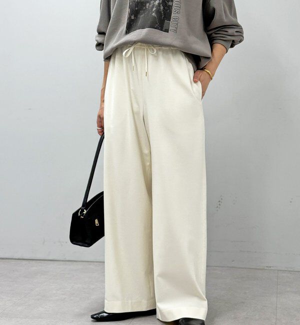 【リヴドロワ/RIVE DROITE】 予約【真冬まで暖か】両面起毛イージーストレートパンツ