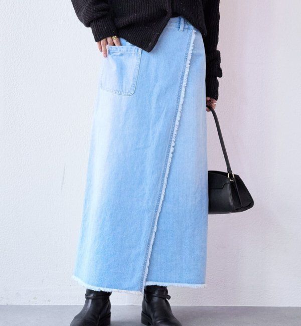 【リヴドロワ/RIVE DROITE】 【MONN.:.(モン)】ラップデニムスカート