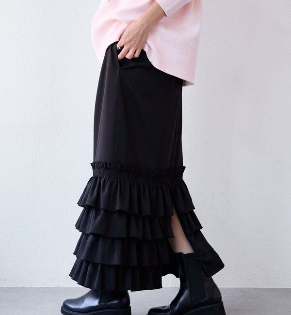 【リヴドロワ/RIVE DROITE】 【着映え◎】フリルタイトスカート