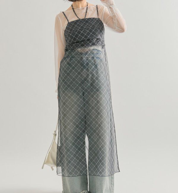 【ミスティック/mystic】 シアーチェックキャミワンピース