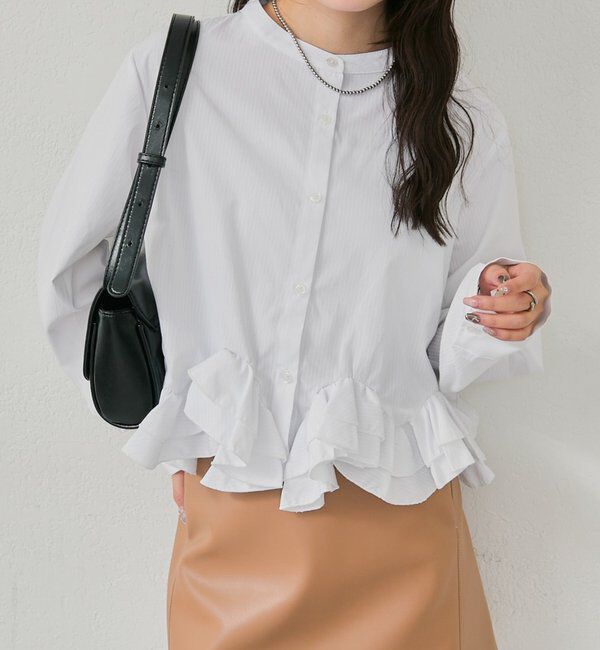 【ミスティック/mystic】 ウェーブフリルブラウス