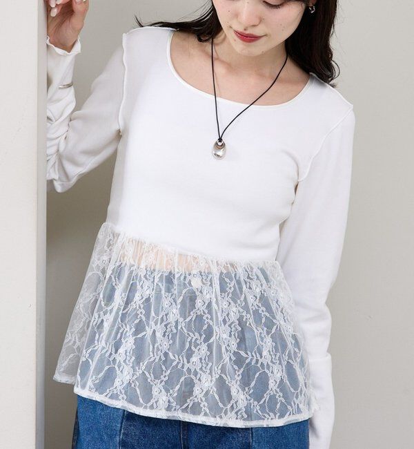 人気メンズファッション|【ミスティック/mystic】 レースドッキングロンT