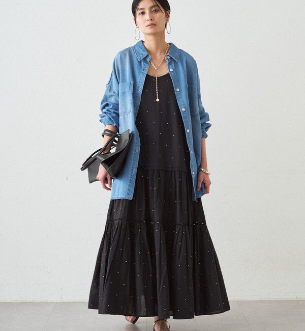 ノーカラーデニムワンピース｜ルミネのファッション通販アイルミネ<i