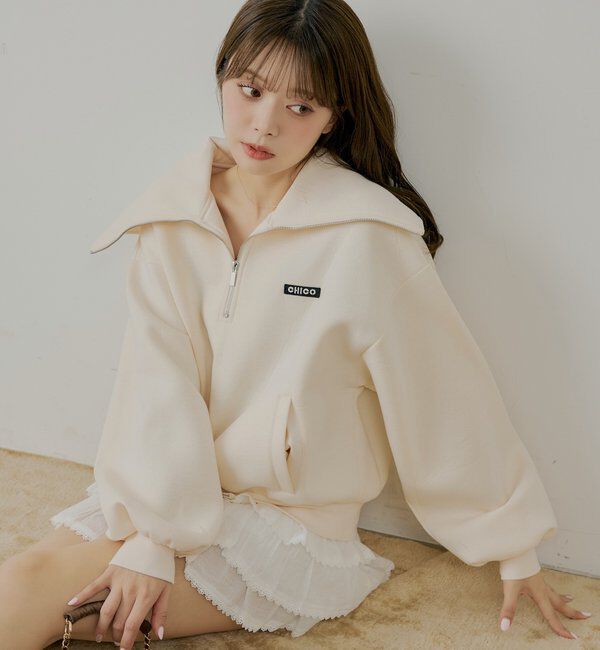 メンズファッションなら|【チコ/Chico】 ハーフジップルーズスウェット