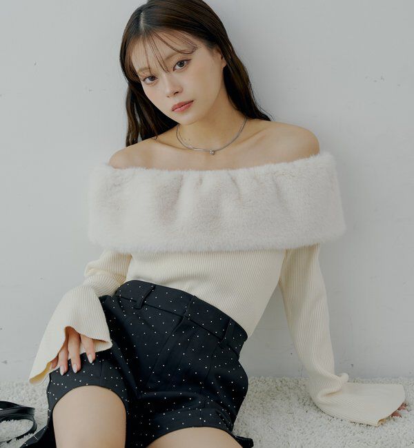 【チコ/Chico】 ボリュームファーオフショルニット