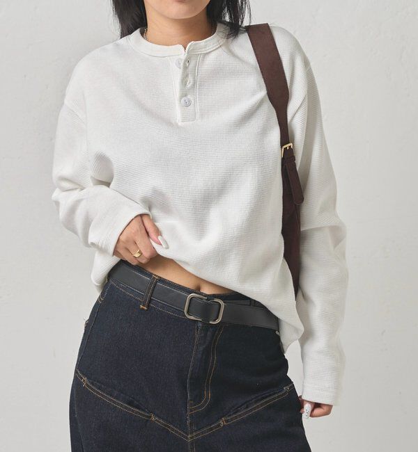 ファッションメンズお薦め|【フーズフーギャラリー/WHO'S WHO gallery】 Sourcreamワッフルヘンリーネックトップス