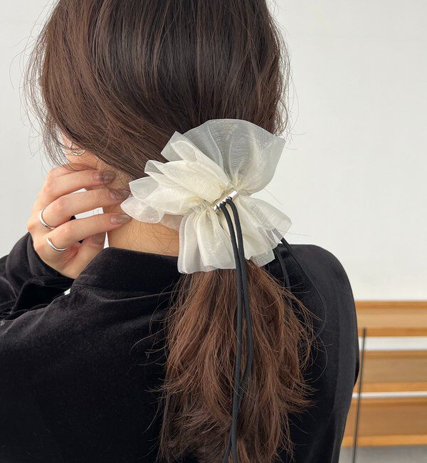 【カプリシュ　レマージュ/CAPRICIEUX LE'MAGE】 【新色追加】〈GOLDY/ゴールディ〉ドロストオーガンジーシュシュ