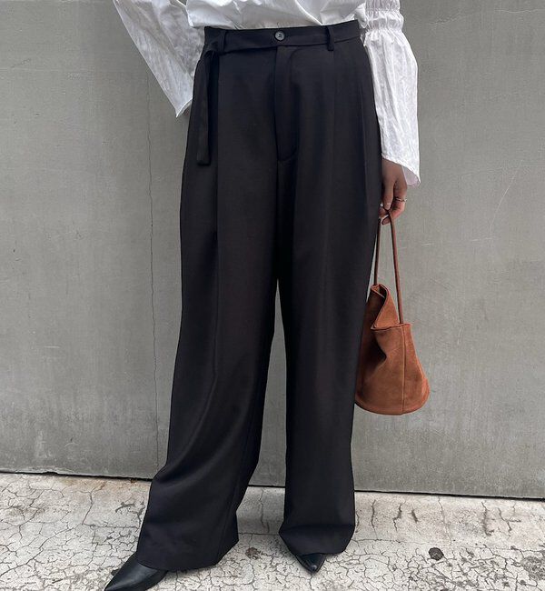 【シーナリー/SHENERY】 【腰高美人パンツ】【人気急上昇アイテム！】ダブルタックワイドパンツ