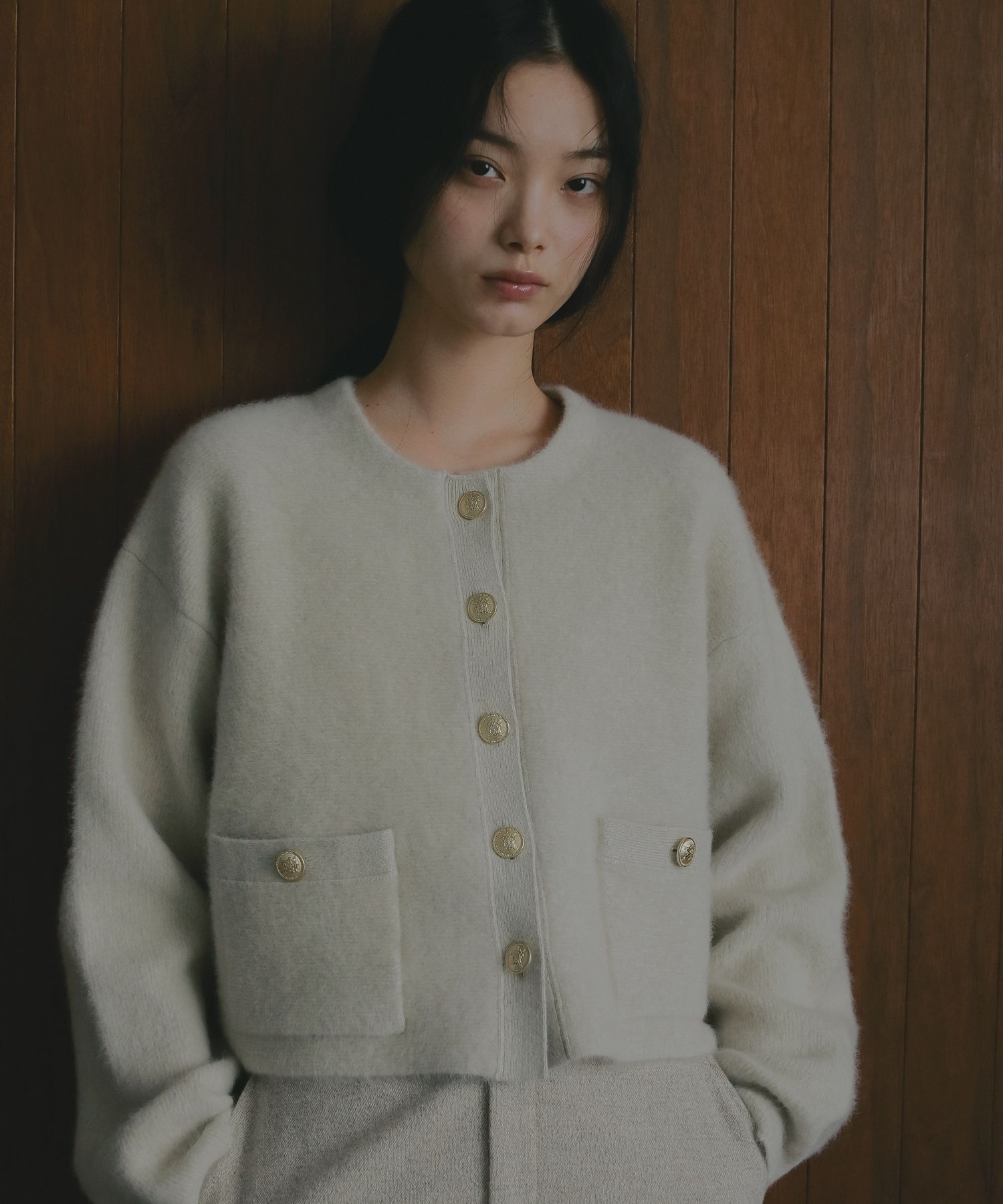 【アパートバイ/A part by】 CNラクーンコンキンボタンカーディガン