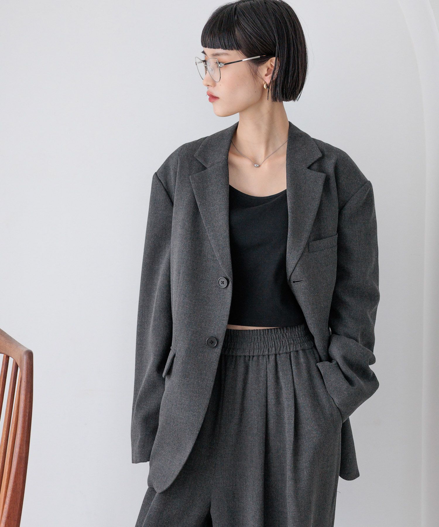 コンフォートストレッチツイル ノーカラージャケット（Ballsey