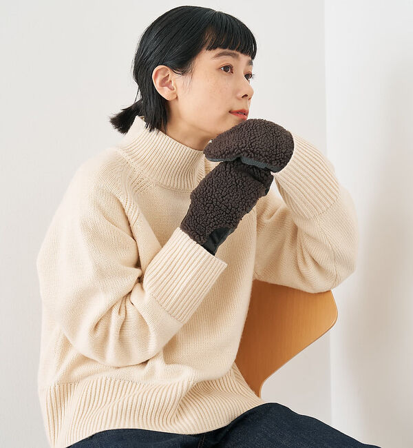 モテ系ファッションメンズ|【コレックス/collex】 【福田手袋】【タッチパネル対応】ボアミトングローブ