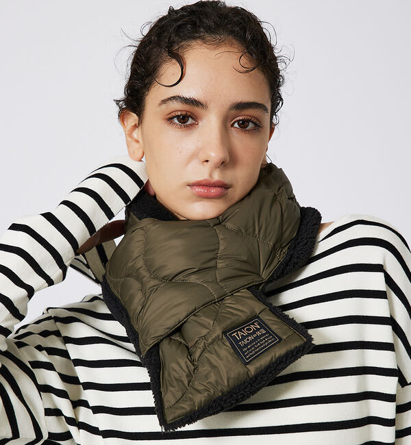 【アバハウス/ABAHOUSE】 【WEB限定】TAION/タイオン リバーシブル ダウンマフラー-ソフトシェルR