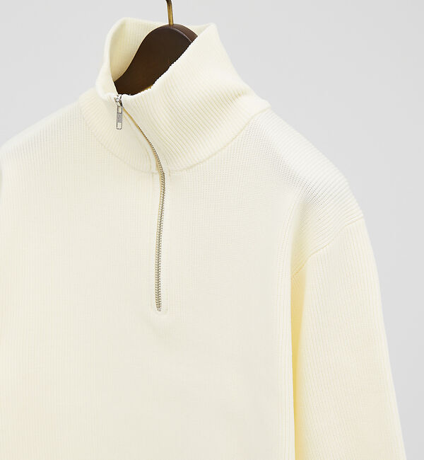 【アバハウス/ABAHOUSE】 【定番人気】12ゲージ 畦編み ハーフジップ ニット