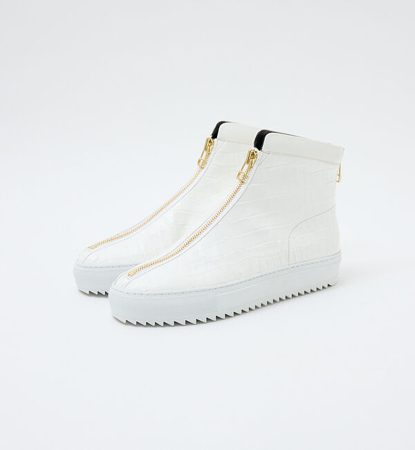 ファッションメンズお薦め|【アルフレッド・バニスター/alfredoBANNISTER】 【LEON別注】ダブルジップ 型押し スニーカー