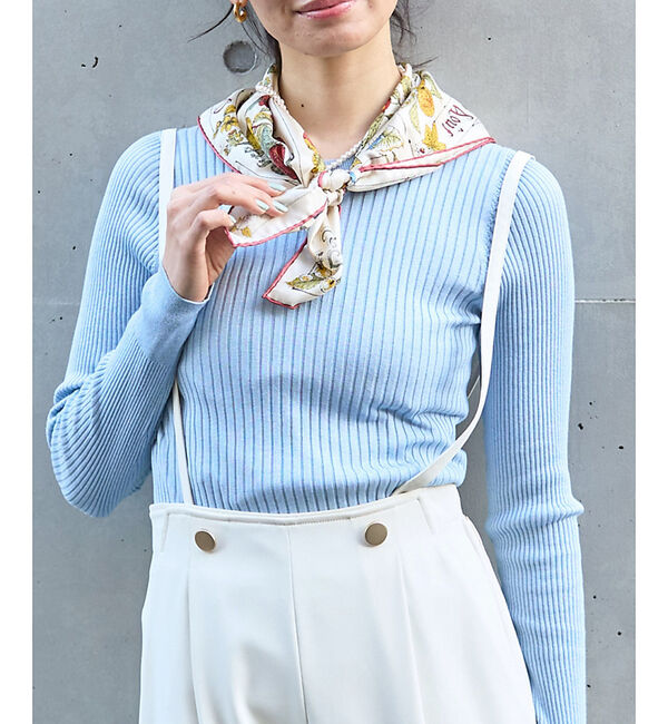 【ルージュ・ヴィフ　ラクレ/Rouge vif la cle】 シルク混ワイドリブプルオーバーニット