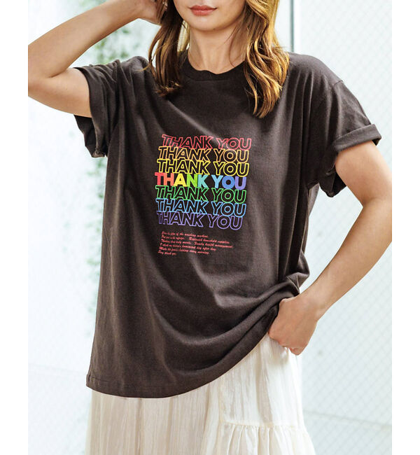 【ルージュ・ヴィフ　ラクレ/Rouge vif la cle】 【Le Melange/ル・メランジュ】カラフルロゴTシャツ/#8541001T