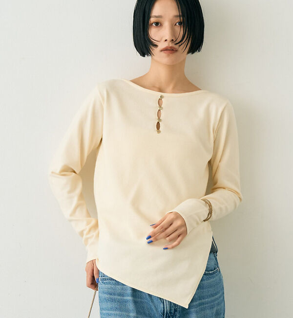 【ルージュ・ヴィフ　ラクレ/Rouge vif la cle】 【一部店舗限定】センターシーム ボートネックニットプルオーバー