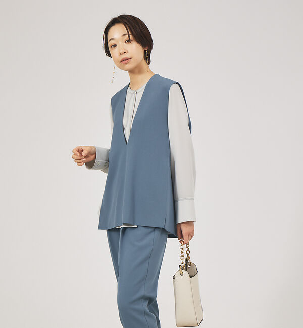 人気ファッションメンズ|【カリテ/qualite】 【セットアップ対応】ダブルクロススリットジレ