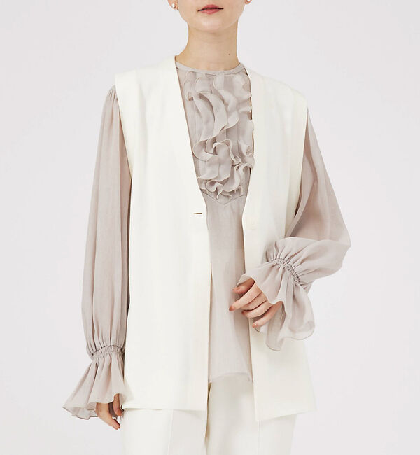 メンズファッションオススメ|【カリテ/qualite】 サイドスリットニットジレ