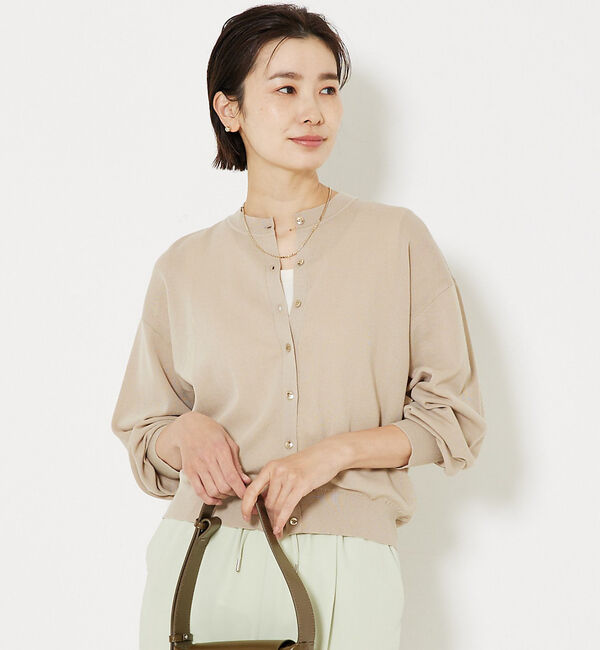 モテ系メンズファッション|【カリテ/qualite】 コットンナイロンハイゲージニットカーデ