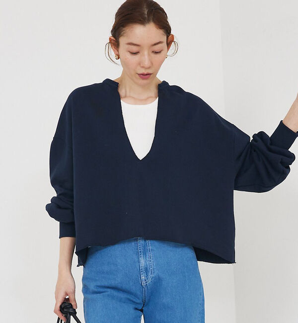 モテ系メンズファッション|【カリテ/qualite】 キーネックオーバースウェット