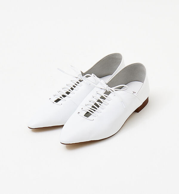 【オゥ　バニスター/Au BANNISTER】 ポインテッドトゥレースアップバブーシュ