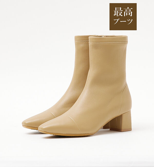 【オゥ　バニスター/Au BANNISTER】 【最高ブーツ/ 5cmヒール】ストレッチショートブーツ