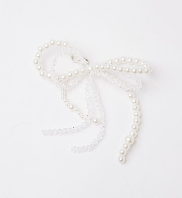 【オゥ　バニスター/Au BANNISTER】 リボンチャーム（パール×ビーズ）