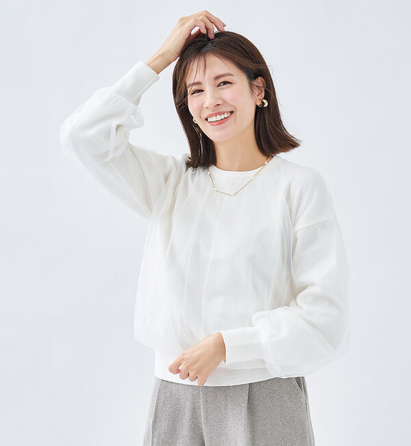 【アバハウス　マヴィ/abahouse mavie】 チュールニットプルオーバー