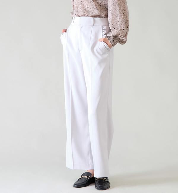 【ティアラ/TIARA】 フリルポケットワイドストレートパンツ