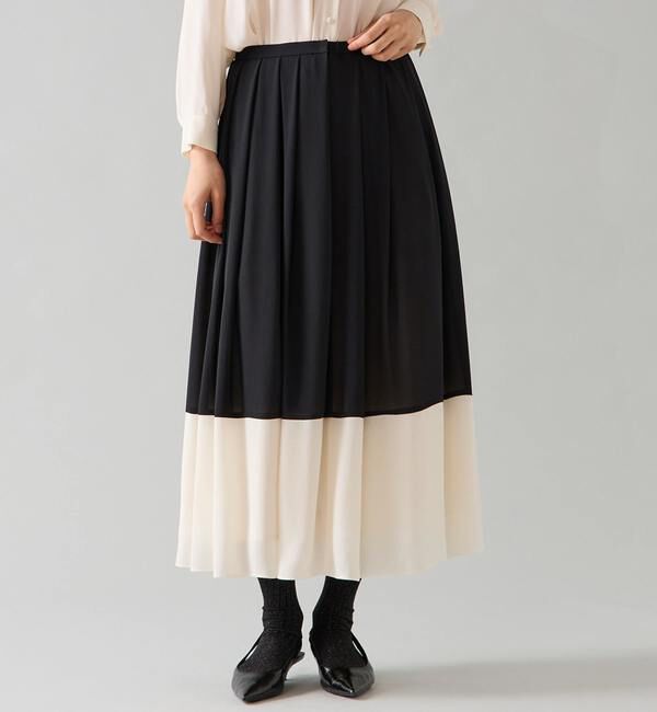 【ティアラ/TIARA】 バイカラーギャザースカート