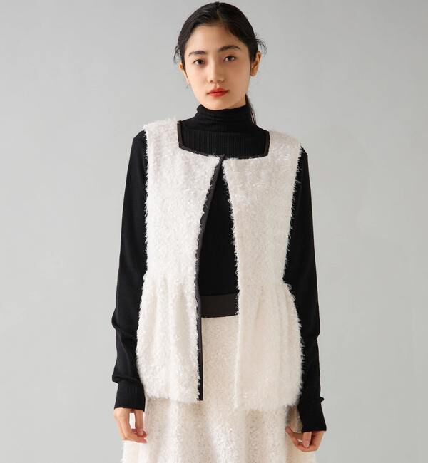 【ティアラ/TIARA】 チュールフェザーペプラムベスト